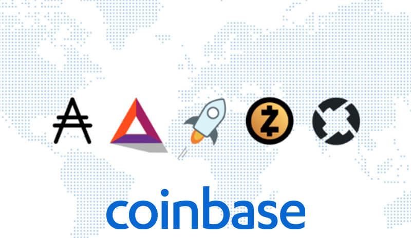 پشتیبانی صرافی Coinbase از پنج ارز دیجیتال جدید