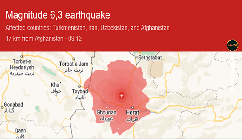 چهار زلزله نسبتا شدید امروز 15 مهرماه 1402 مشهد را لرزاند! (ساعت و مقیاس)